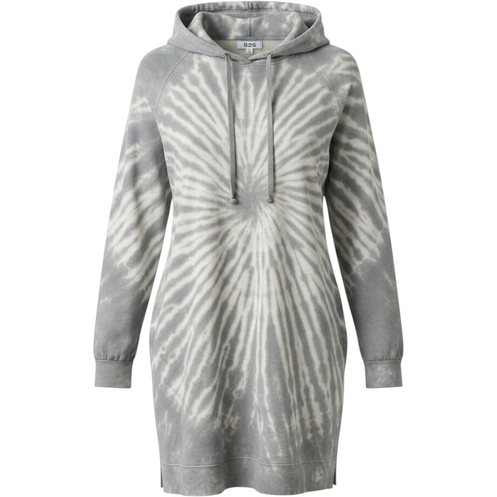 525 America Tie Dye Hoodie Dress, Revolve Long Sleeve, Mini Length Sz M / #8193